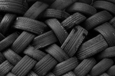Full frame shot of old tires