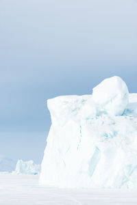 Ice bergs on frozen sea, greenland.