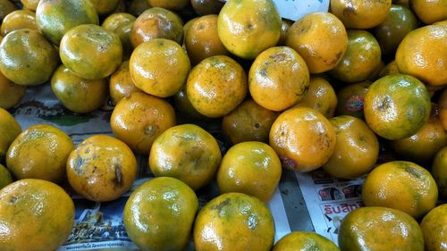 High angle view of fruits for sale in market