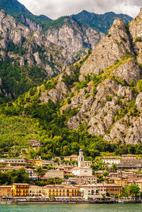 View of cityscape with mountain in background