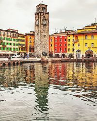 Reflection of buildings in water