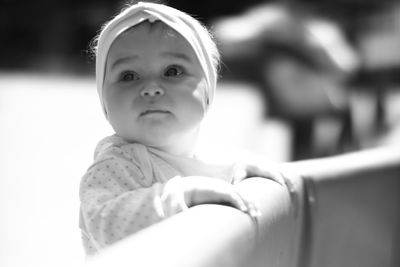 Close-up of cute baby girl