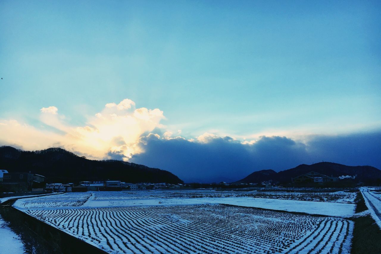 sky, water, nature, blue, beauty in nature, tranquility, cloud - sky, tranquil scene, no people, scenics, mountain, outdoors, sea, day