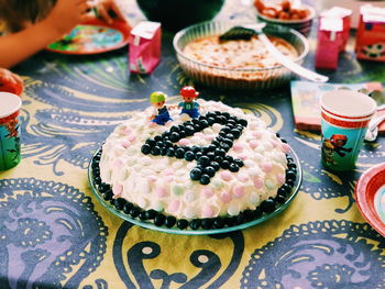 Close-up of cupcakes on table