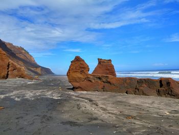 Rock formations on beach