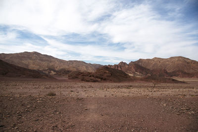 Scenic view of arid landscape against sky