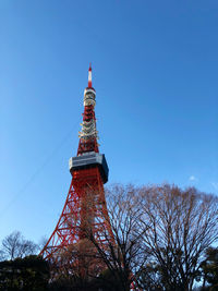 Low angle view of building against blue sky