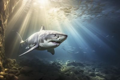 Close-up of fish swimming in sea