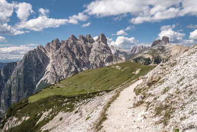 Panoramic view of landscape and mountains against sky