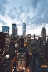 Aerial view of buildings in city