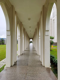 View of hallway at sri sendayan mosque during rainy day 