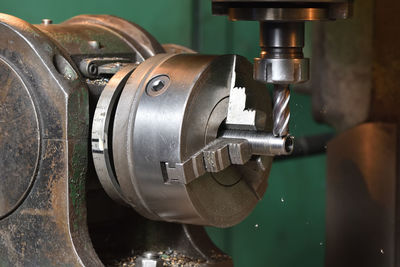 Close-up of old machine part