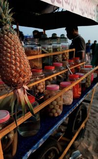 Food for sale at market stall