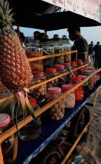 Food for sale at market stall