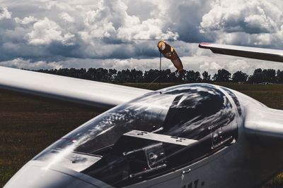 View of airplane flying in sky