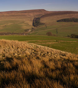 Scenic view of land against sky