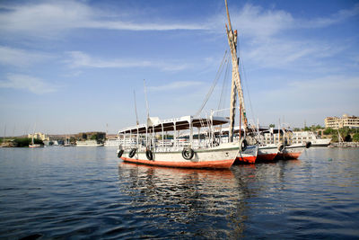 Boats in harbor