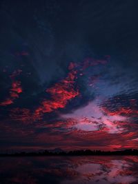 Scenic view of dramatic sky during sunset