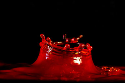 Close-up of christmas decoration against black background