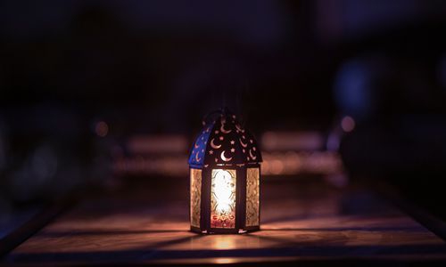 Close-up of illuminated light bulb