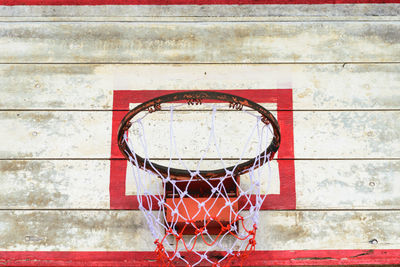 View of basketball hoop against wall