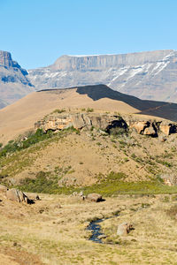 Scenic view of landscape against clear sky