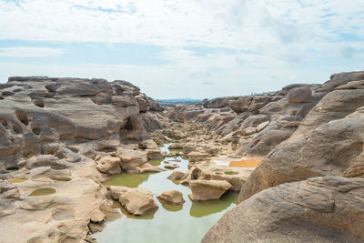 Rock formations against sky