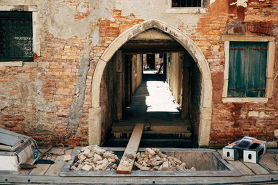 Archway of old building