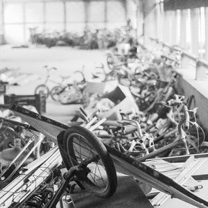 Close-up of bicycle wheel