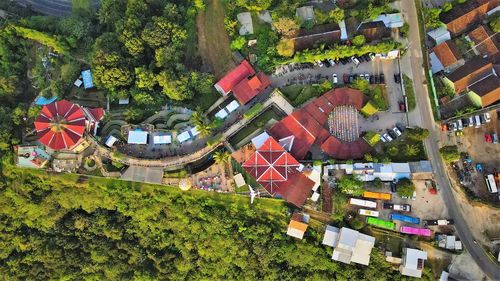 Beautiful aerial view, natural panorama on pandansari beach, yogyakarta-indonesia.