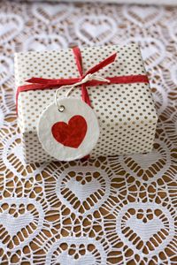 Close-up of gift box on table