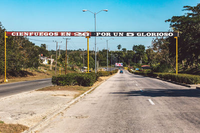 Road passing through city