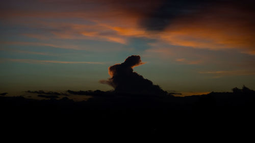 Side view of silhouette person against sky during sunset