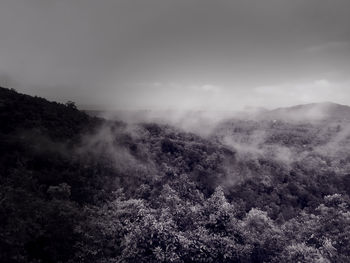Scenic view of land against sky