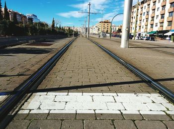 Railroad tracks in city