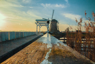 View of bridge against sky during sunset