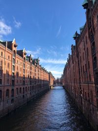 Canal amidst buildings in city