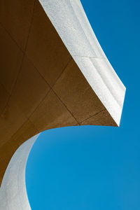 Low angle view of built structure against clear blue sky