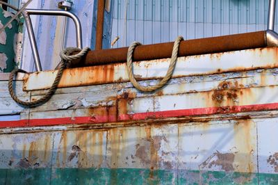 Close-up of rusty metal in factory