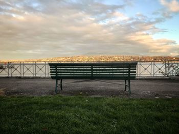 View of bridge on field against sky