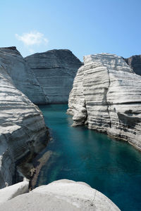 Scenic view of rock formations against sky