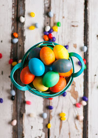 Close-up of easter eggs