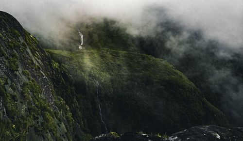 Scenic view of waterfall