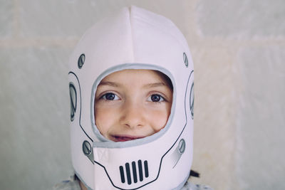 Close-up portrait of smiling boy