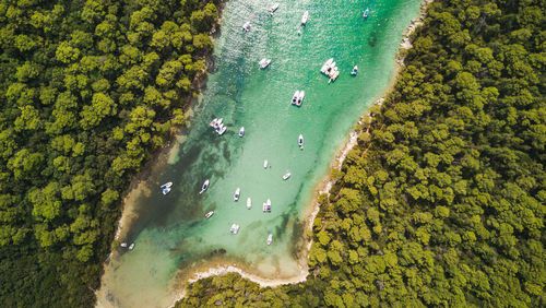 High angle view of beach