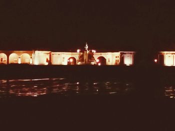 View of illuminated tunnel