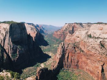 Scenic view of mountains against clear sky