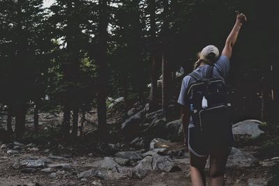  happily celebrating a successful hike.