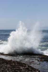 Waves splashing in sea