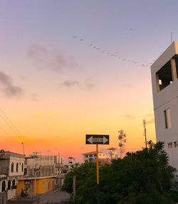 View of city at sunset